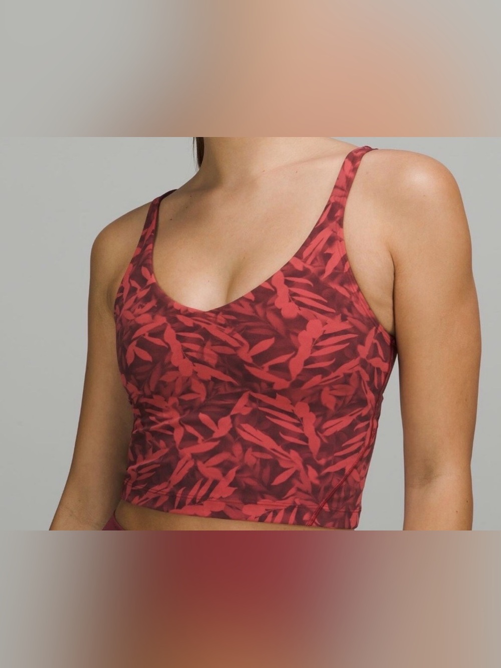 Lululemon Align tank size 2 red leaf pattern